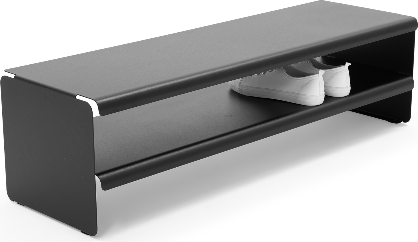 Skoreol/skohylde Spinder Design Linea sort pulverlakeret stål H28ÃB101,5ÃD31 cm