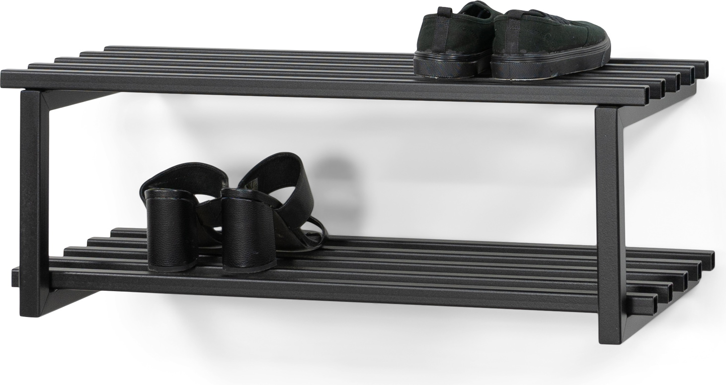 Væghængt skoreol/skohylde Spinder Design Rizzoli sortlakeret stål H26ÃB71ÃD34 cm