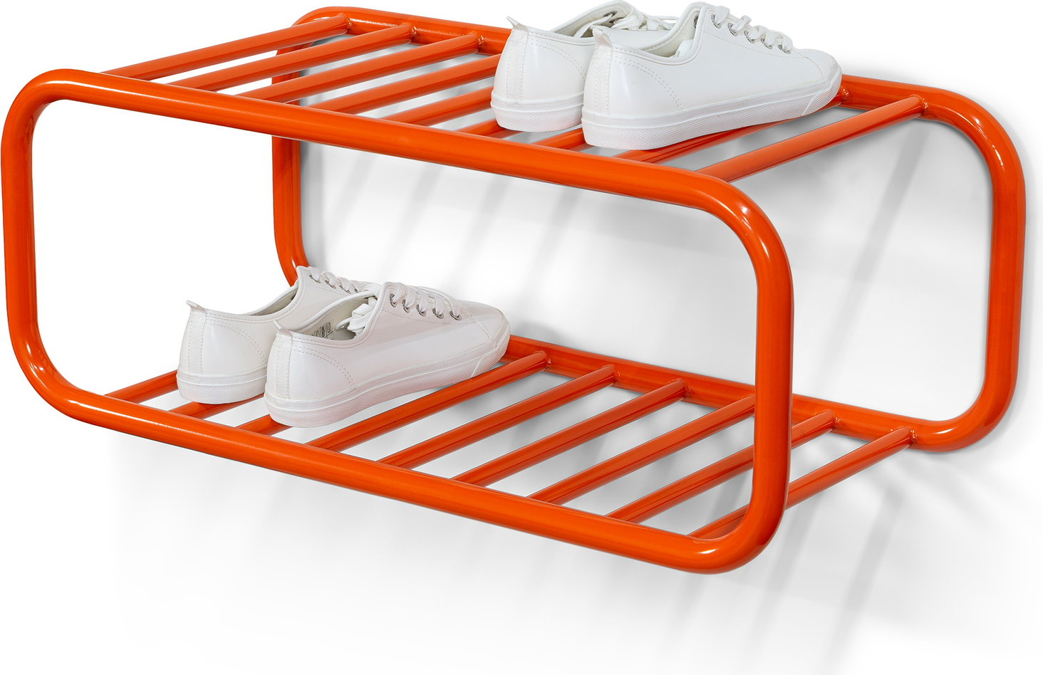 Skoreol Spinder Design Retro vægmonteret orange stål H28xB72xD35,2 cm