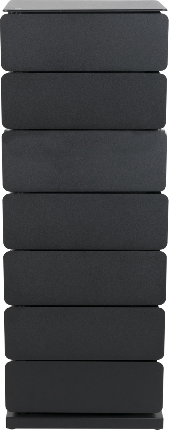 Kommode/skoskab Joey Spinder Design sort stål 7 låger H98,5Ã37Ã26 cm