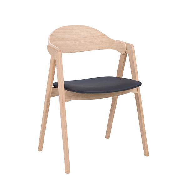 PBJ Designhouse PBJ Titan spisebordsstol med finér ryg - Lakeret lys eg - Stof : Erling Christensen Møbler : Erling Christensen Møbler