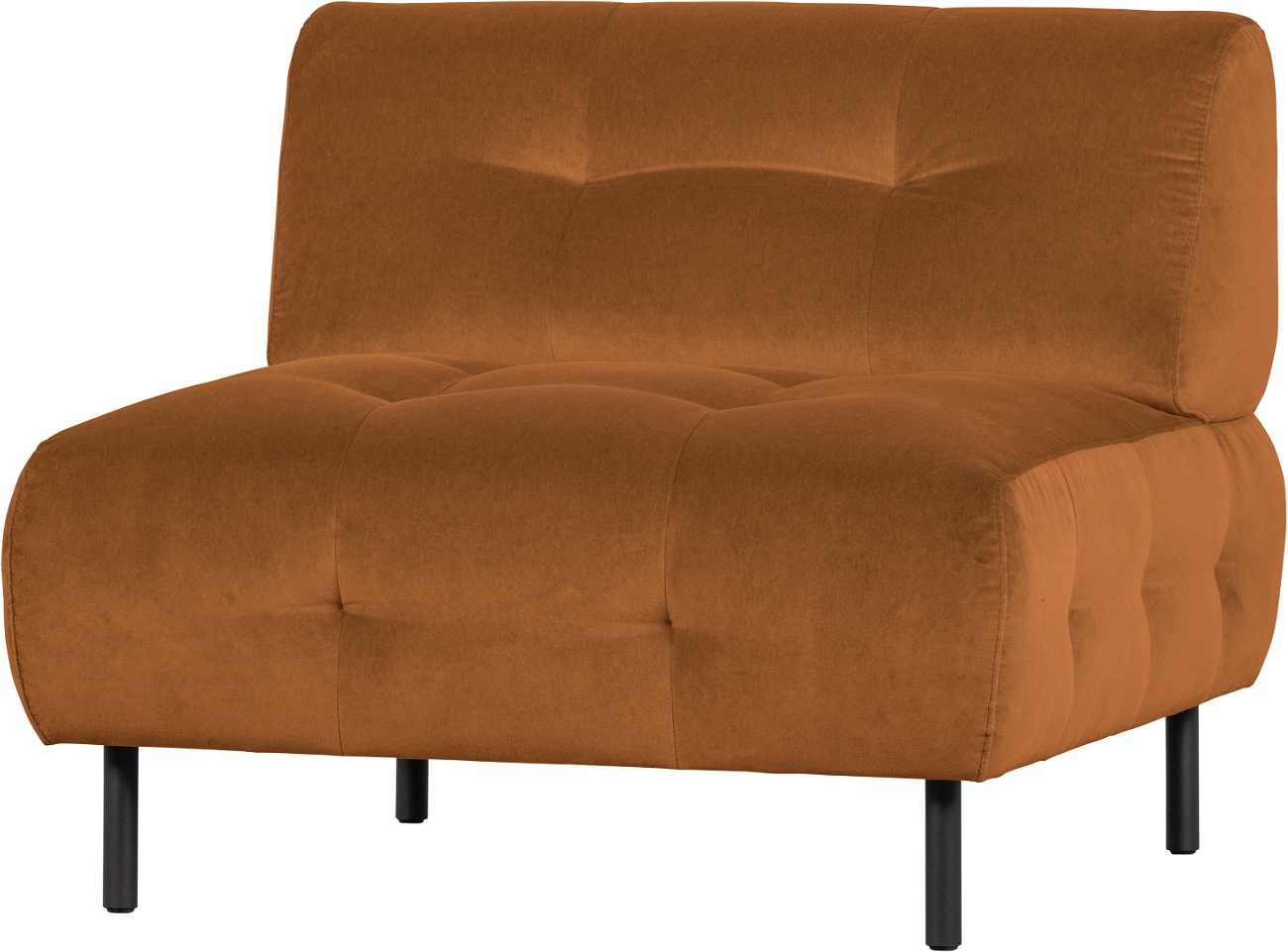 Loungestol WOOOD Exclusive Lloyd, lysebrun vasket fløjl, 75x90x90 cm