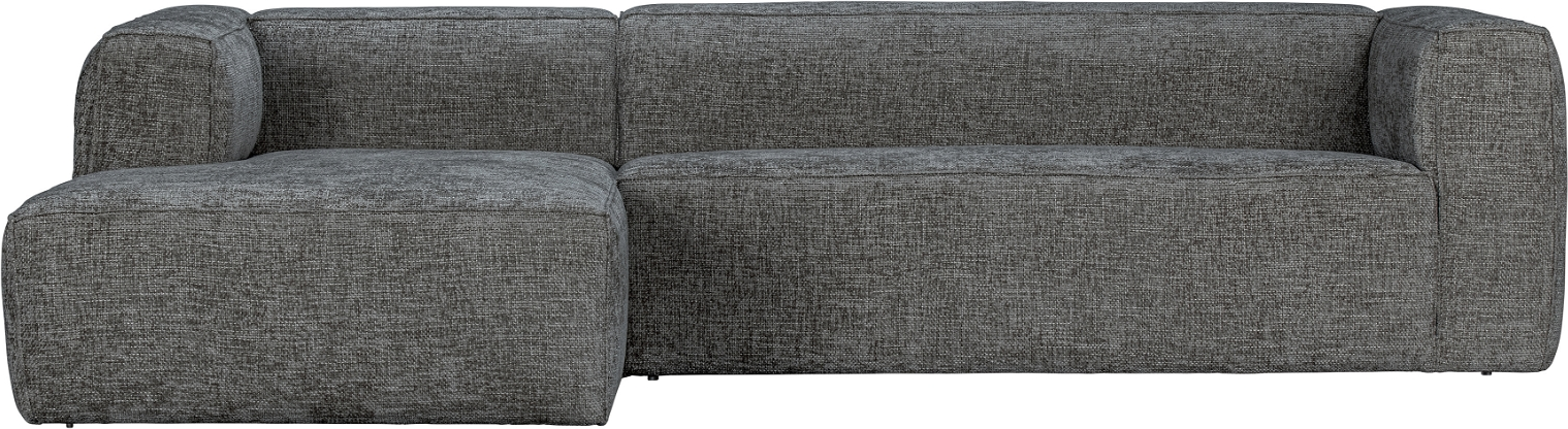 Venstrevendt stofhjørnesofa WOOOD Exclusive Bean  -  mørkegrå melange 305x175 cm