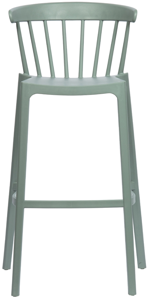 Barstol WOOOD Bliss i grøn polypropylen - stabelbar og vejrbestandig til inde- og udendørs brug H103 x B51 x D54 cm