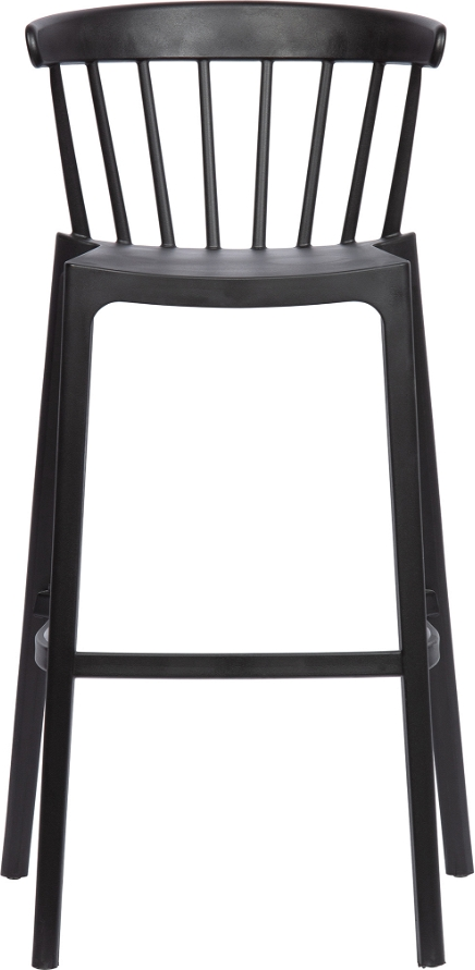 Barstol WOOOD Bliss sort polypropylen til indendørs og udendørs brug stabelbar robust minimalistisk design 103 cm høj