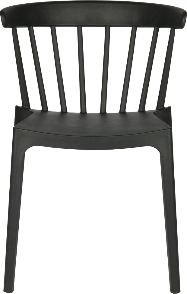 Spisebordsstol WOOOD Bliss, Sort polypropylen, stabelbar indendørs/udendørs, H75xB52xD53cm