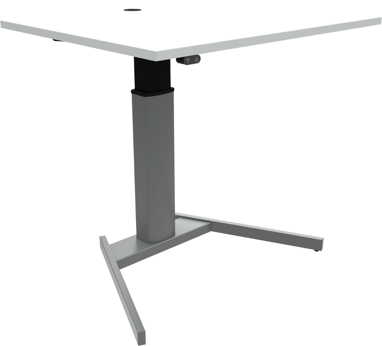 Enkeltben hæve-/sænkebord ZenNord FlexiPosture 501-19 Basic højdejusterbart 68-120 cm skrivebord hvid/sølv