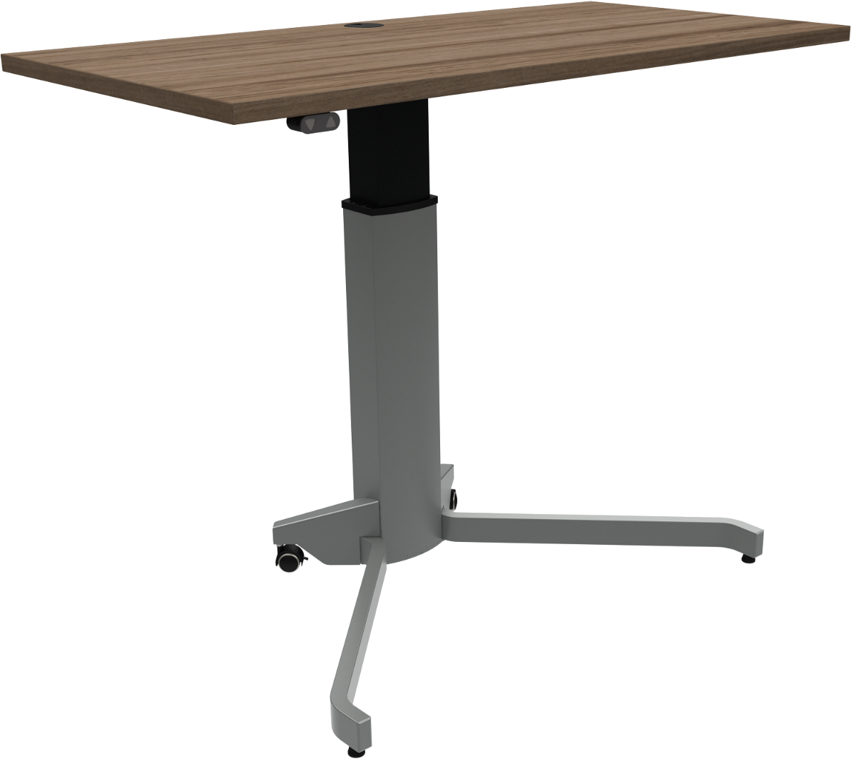 Elektrisk enkeltben hæve-/sænkebord skrivebord ZenNord ZenRise 120x60 cm mørk valnød/sølv