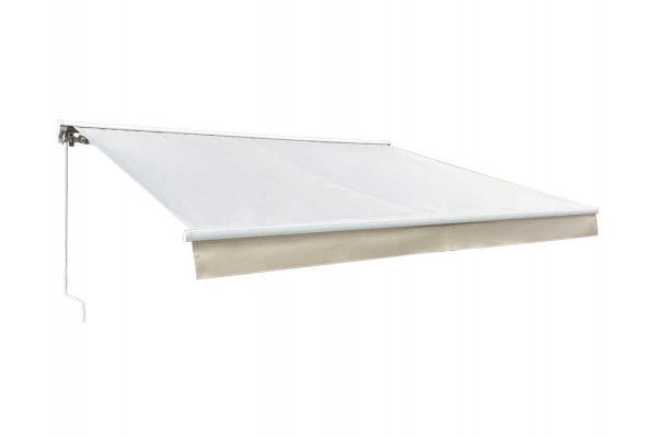 Ask Manuel Markise - Semikassette - 3,5 x 3 m - Hvid/Beige