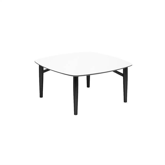 Thomsen Furniture - Katrine sofabord - Bådform - 80x80 cm - Sort Nano : Erling Christensen Møbler