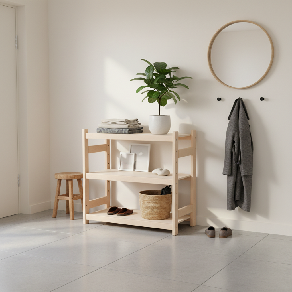 Modulær reol i bøgetræ, 3 hylder, 60x80x25 cm