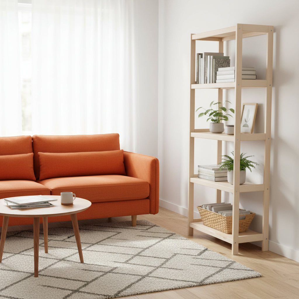 Bogreol i bøgetræ STRONG, 5 hylder, 173x80x33 cm