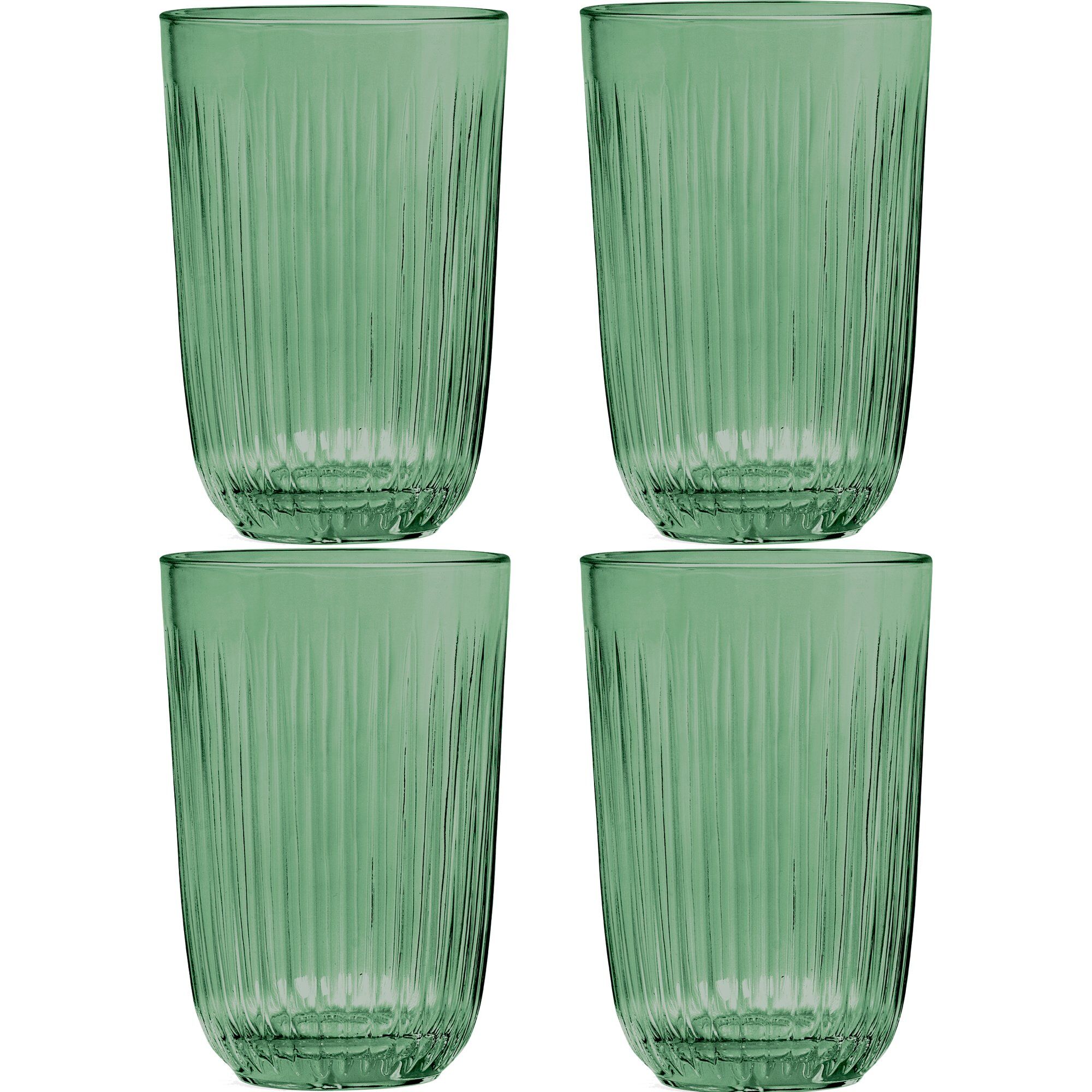 Kähler Hammershøi vandglas, 37 cl, Ø 8 cm, 4 stk, grøn