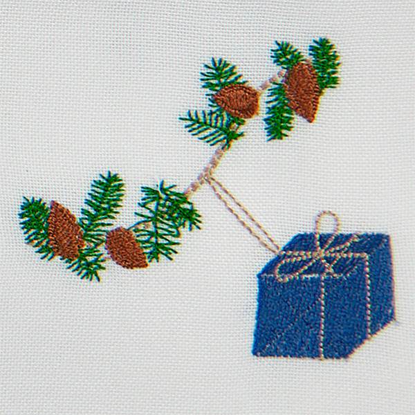 Langkilde og Søn Langkilde & Søn - Juleserviet med blå julegave : Erling Christensen Møbler  : Erling Christensen Møbler