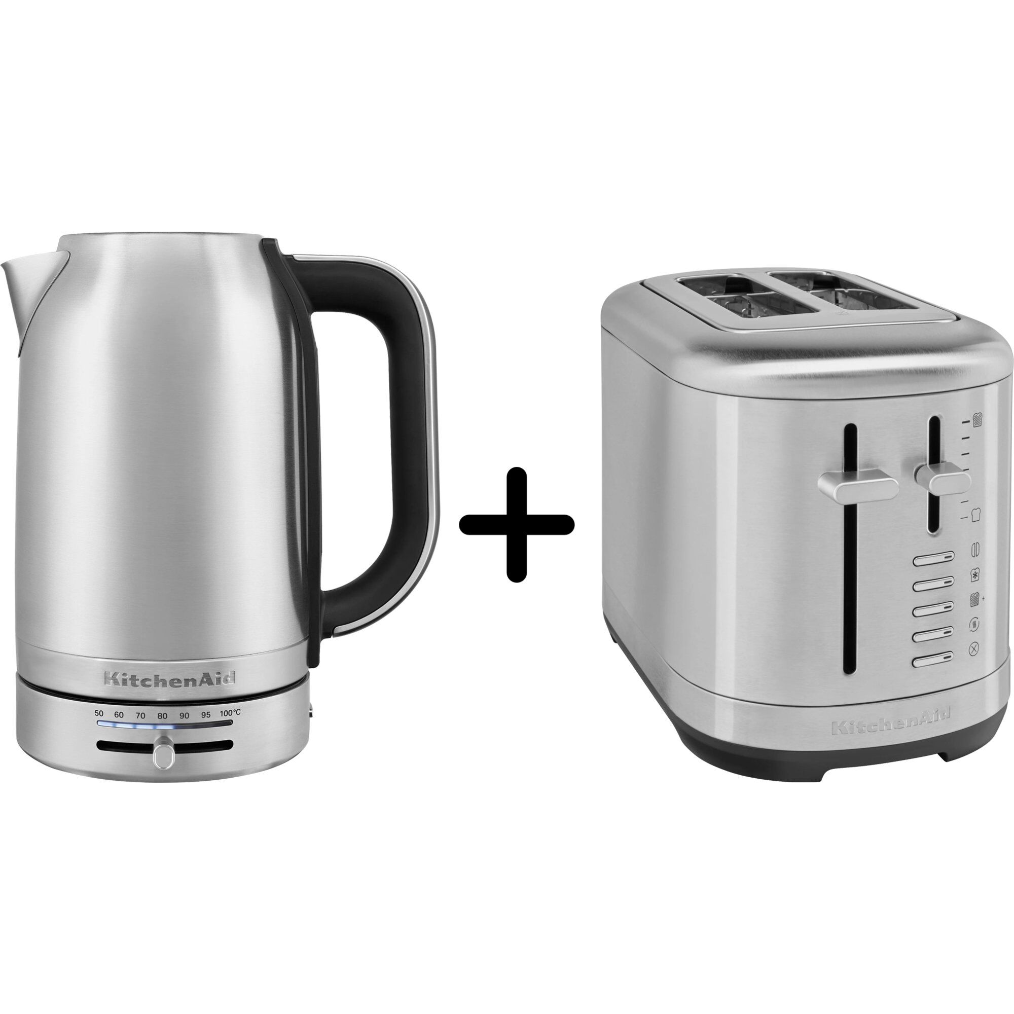 Kitchenaid 5KMT2109 Brødrister + 5KEK1701 Elkedel, stainless steel