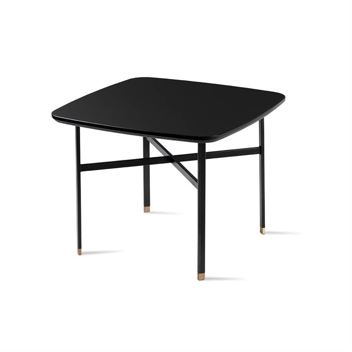 Skovby SM240 / SM260 sofabord - 54 x 54 cm - Sort Nano-laminat bordplade : Erling Christensen Møbler