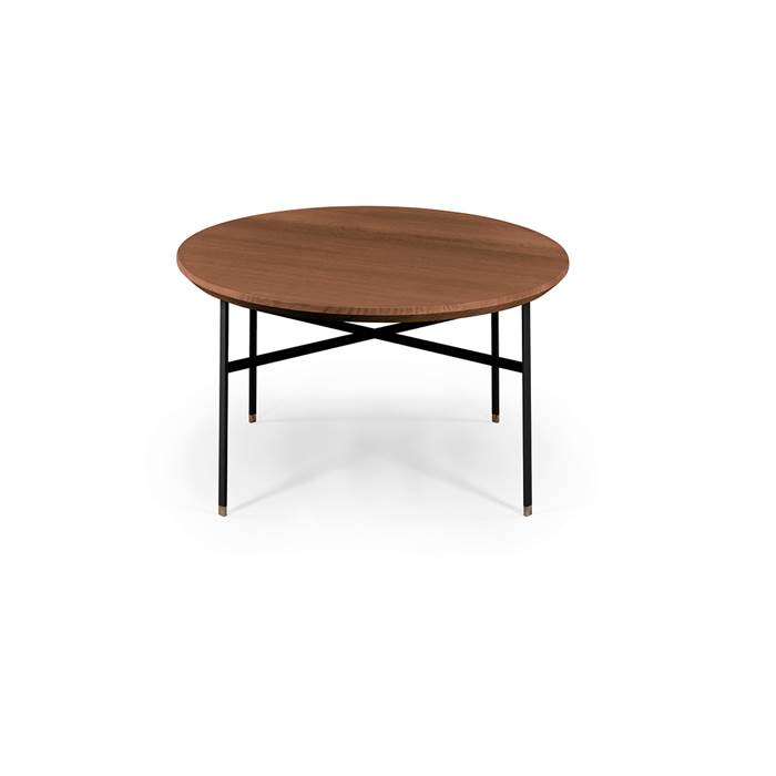 Skovby SM241 / SM260 sofabord - Ø 59,5 cm - Bordplade: Naturolieret valnød : Erling Christensen Møbler