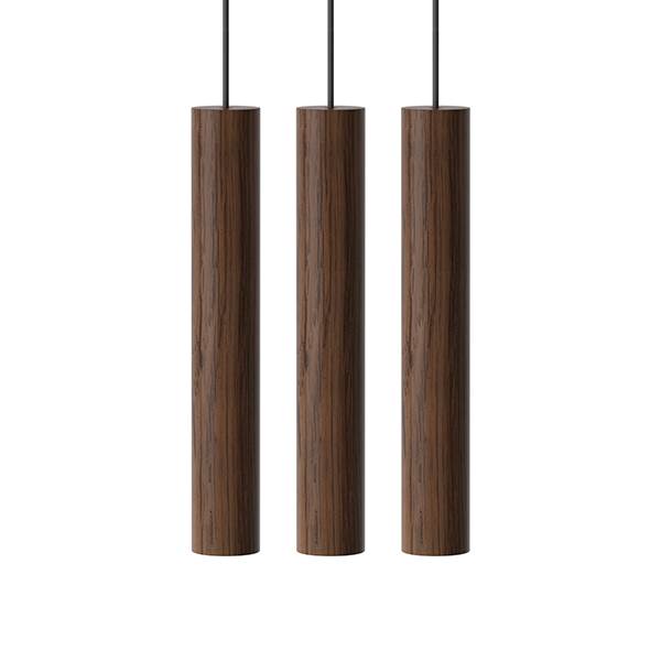 Umage Chimes cluster - pendel med 3 lamper mørk eg  : Erling Christensen Møbler