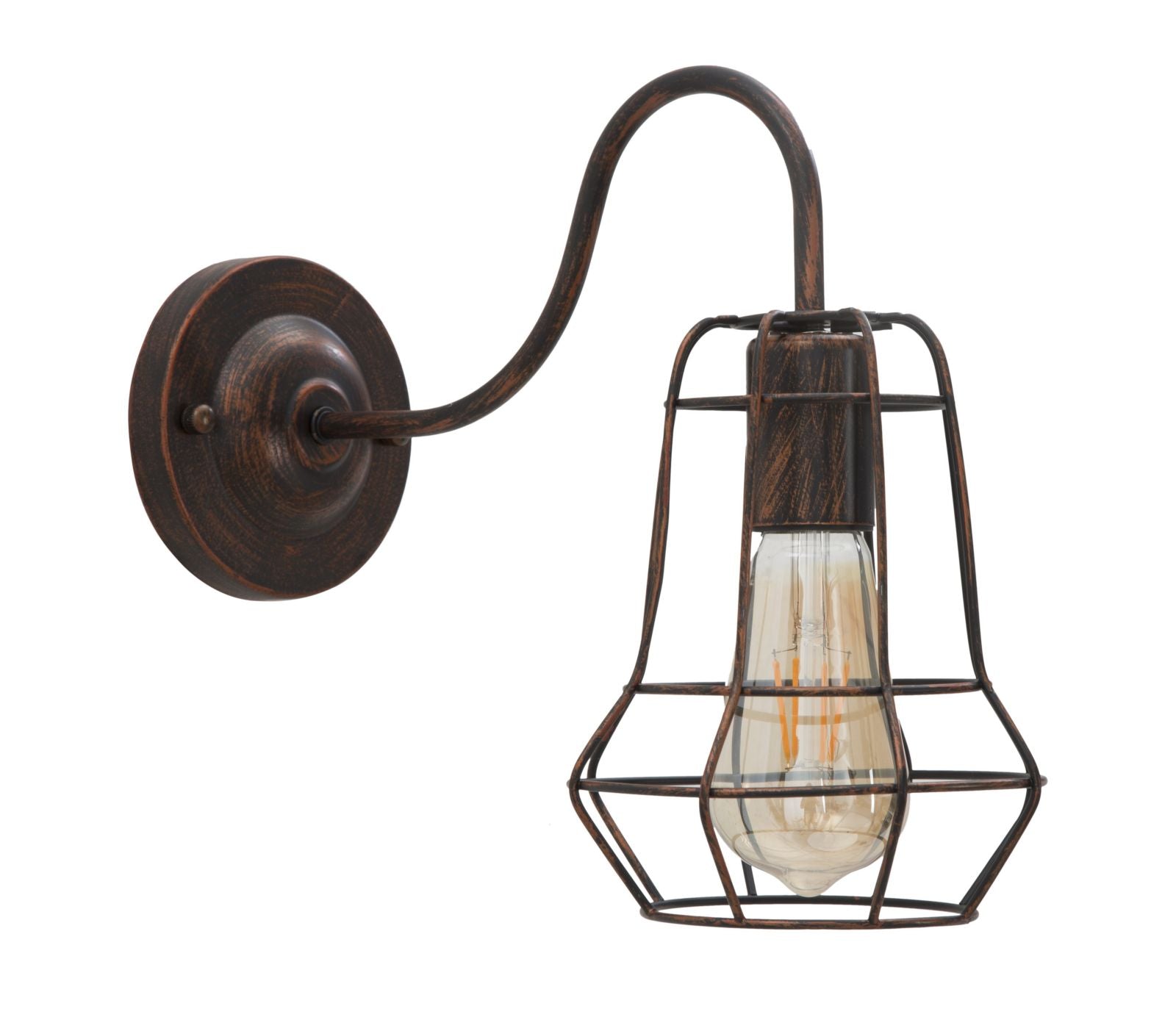 Industriel lampe i jern  -  33x15x27 cm