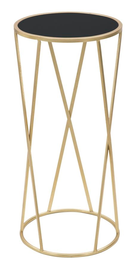 Glam sidebord i guldfarve, jern/glas  -  35x75 cm