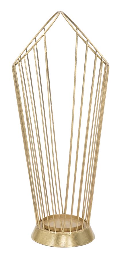Glam paraplystativ i guldfarve, metal  -  25x5x18 5x60 cm