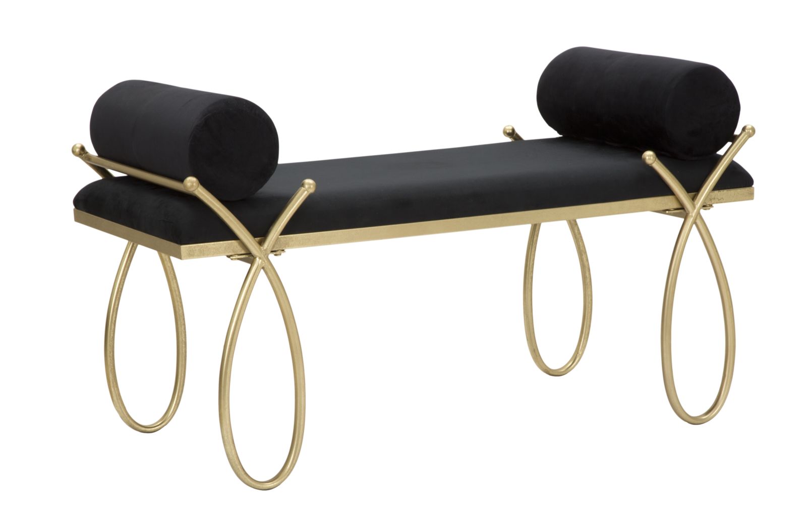 Glam entrébænk i jern, mdf og polyester  -  112x5x49 cm