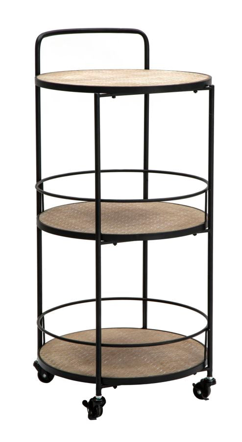 Rullevogn i industrielt look, metal og mdf  -  40x41x5 cm