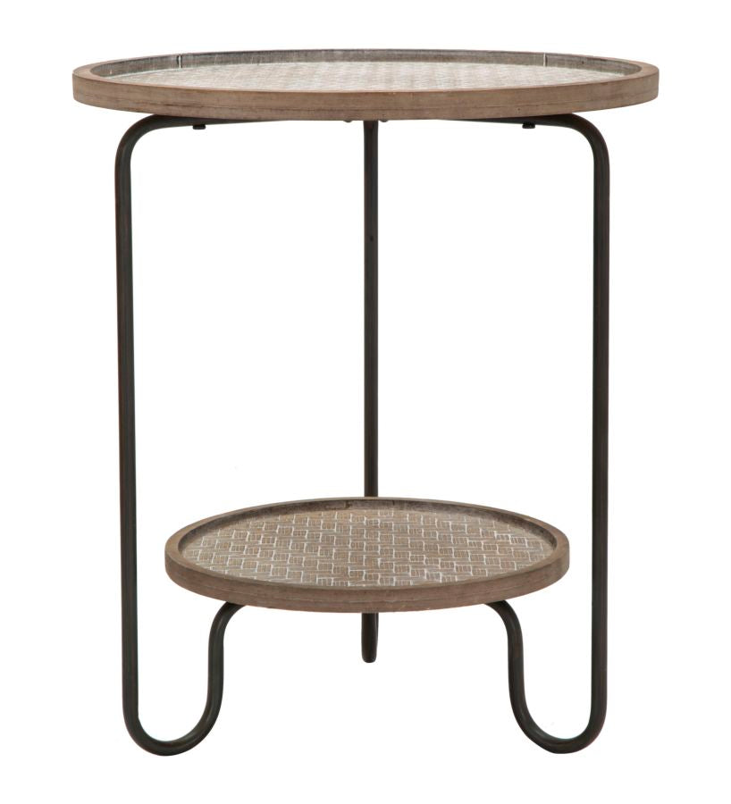 Industrielt bord, jern og mdf  -  48x54x5 cm