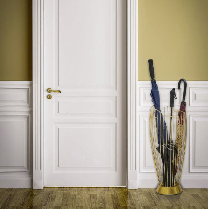 Glam paraplystativer i guldfarve, metal  -  28x69 cm