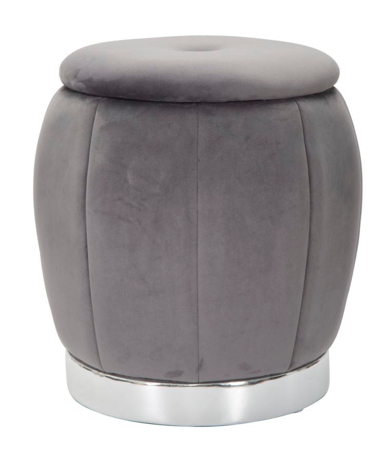 Glam taburet i fyrretræ og polyester  -  43x43 cm