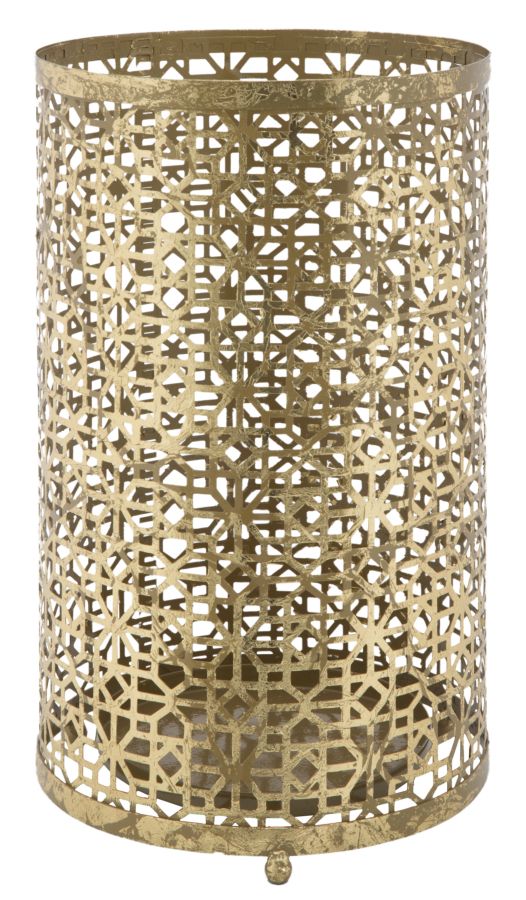 Glam paraplystativ i guldfarve, metal  -  24x42 cm