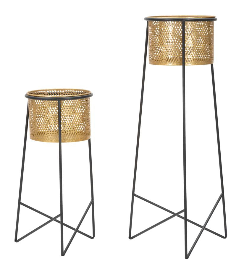Glam vaser i guldfarve, metal  -  37x76 27x51 cm