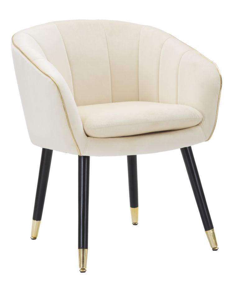 Glam stol i fyrretræ, plast, skum og polyester  -   -  62x58x78 cm