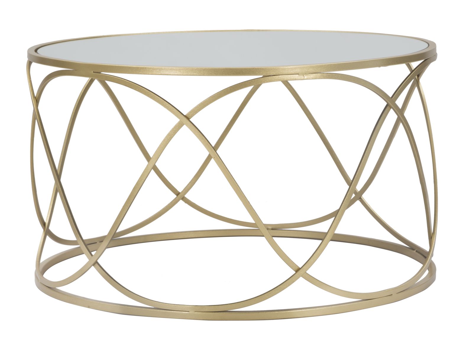 Glam bord i guldfarve, metal, glas og mdf  -  70x40 cm