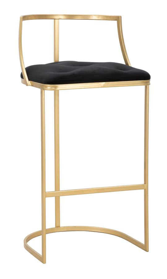Glam barstol, metal, stof, mdf  -  45x90 cm