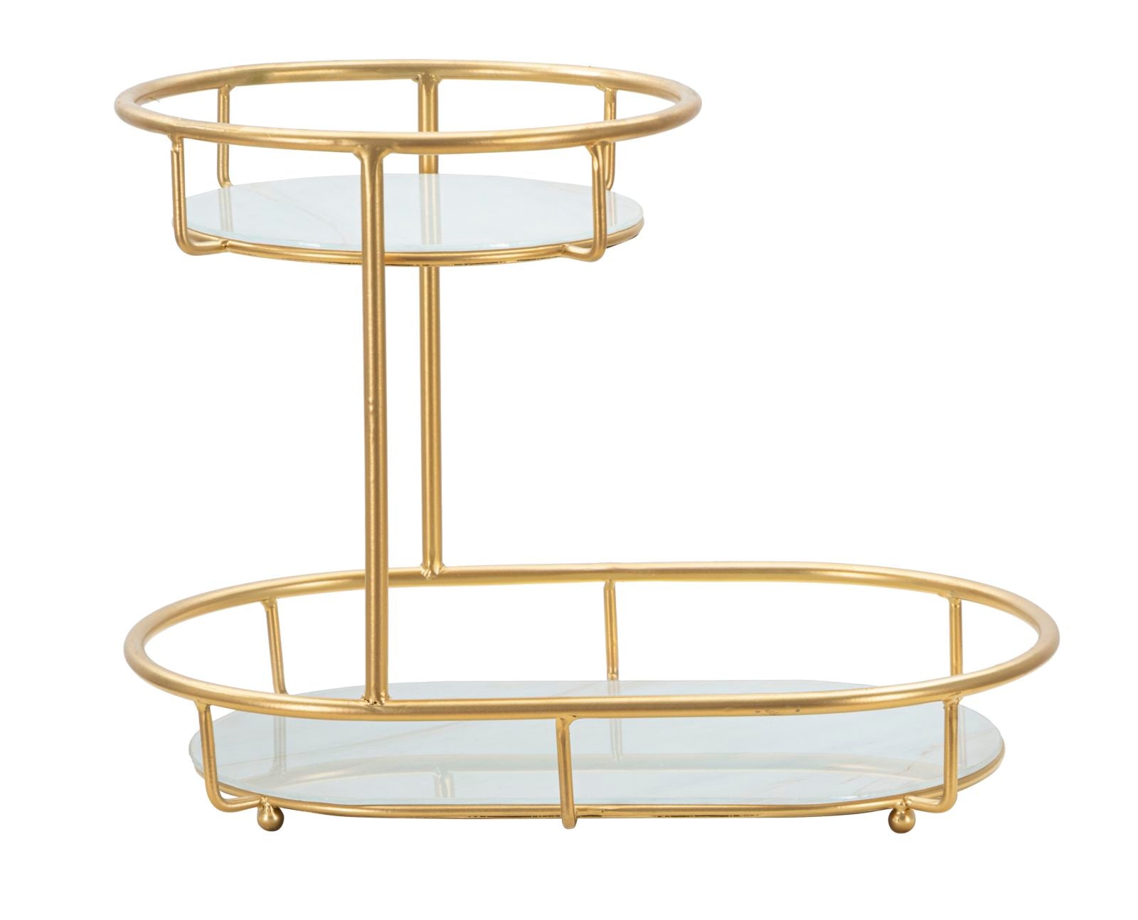 Glam bakke i jern og glas  -  36x22x5 cm