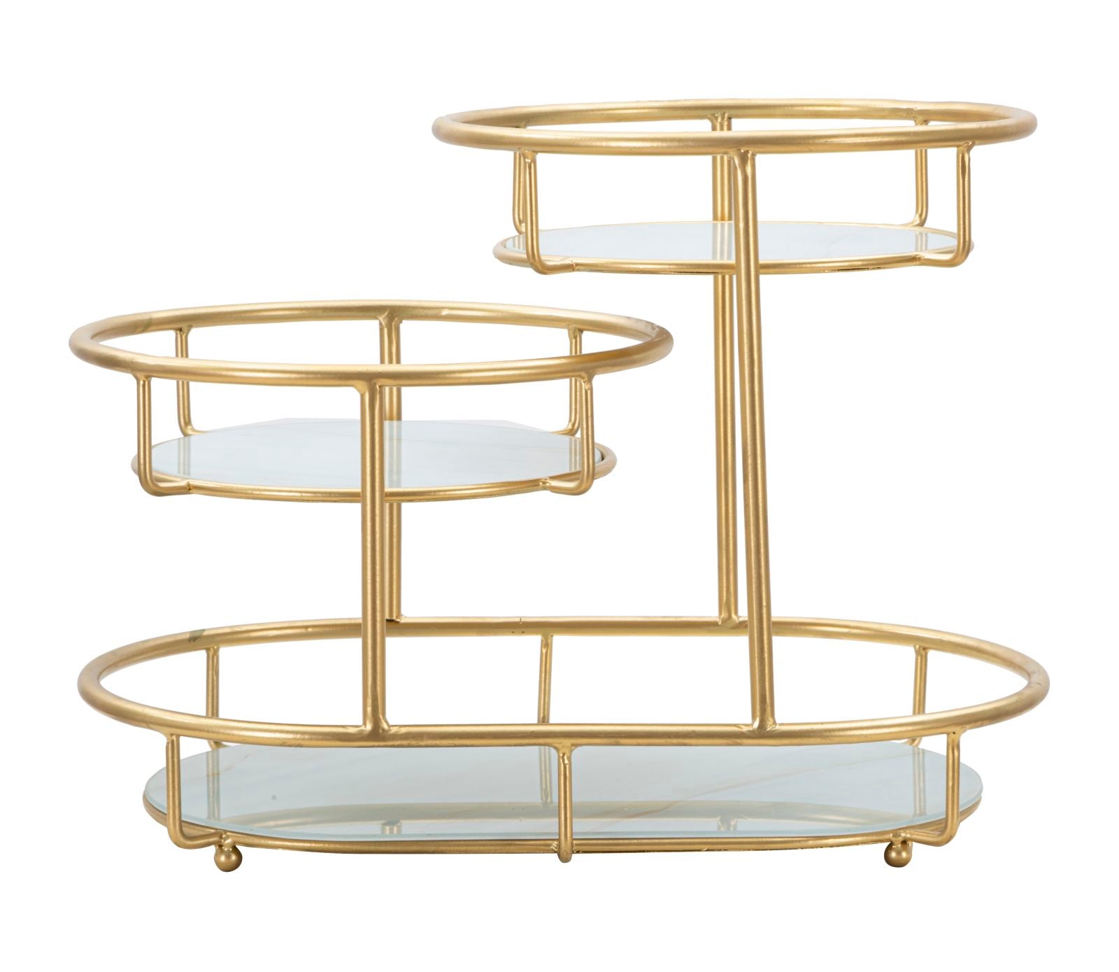 Glam bakke i jern og glas  -  36x22x5 cm