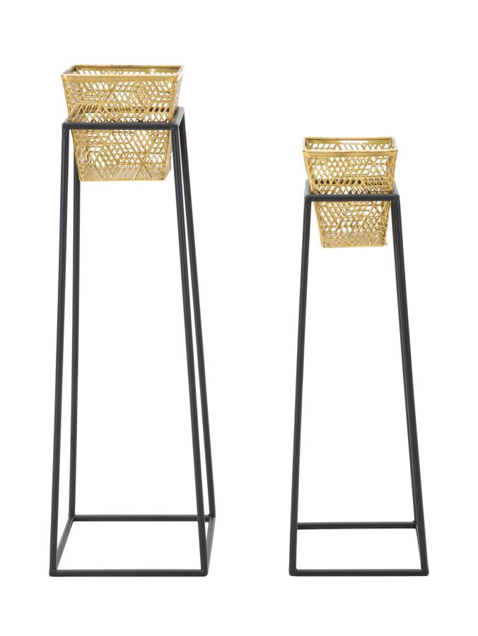 Glam vase i guldfarve, metal  -  23x70 20x60 cm