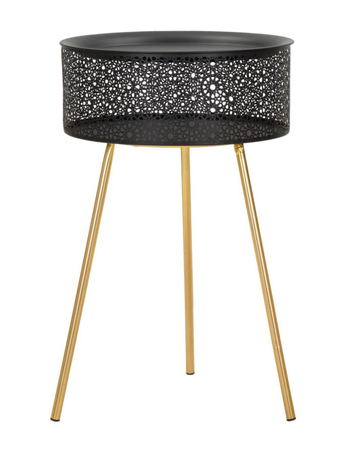 Glam bord i sort og guldfarve, metal  -  40x65 cm