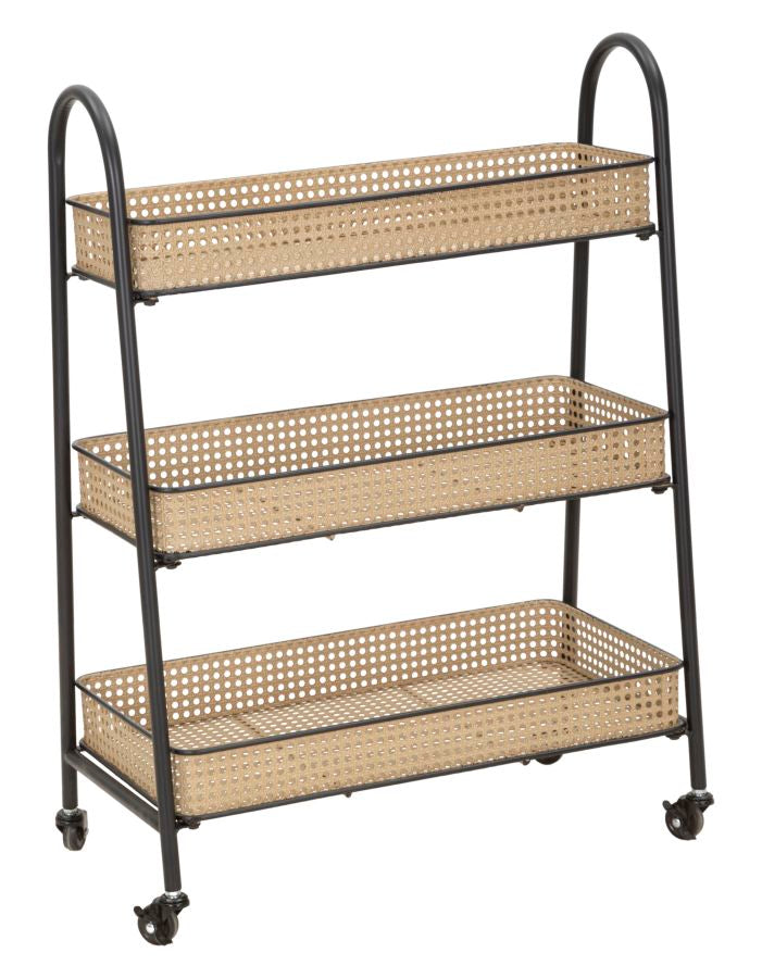 Boho chic rullevogn i metal   -  60x30x80 cm