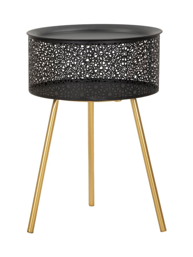 Glam bord i guldfarve og sort, jern  -  35x50 cm