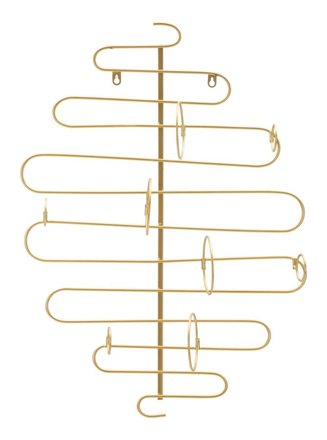 Glam vinreol i guldfarve, metal  -  53x13x72 cm
