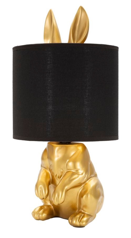 Glam bordlampe, polyresin, metal og stof  -  20x43 cm