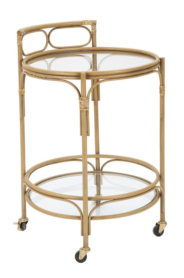 Boho chic rullevogn, metal og glas  -  51x74 cm