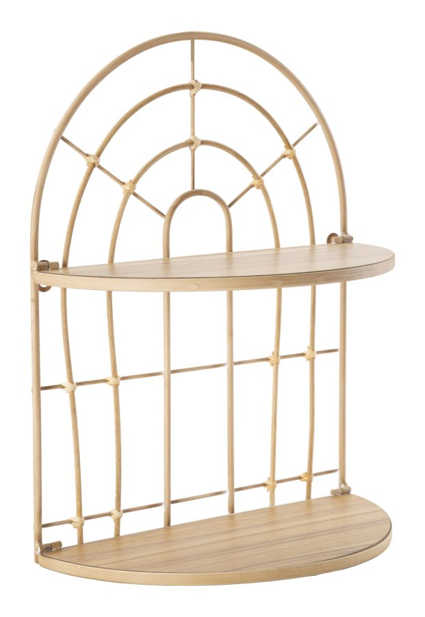 Boho chic hylde i mdf, metal, rattan  -  34x5x18 45x5 cm
