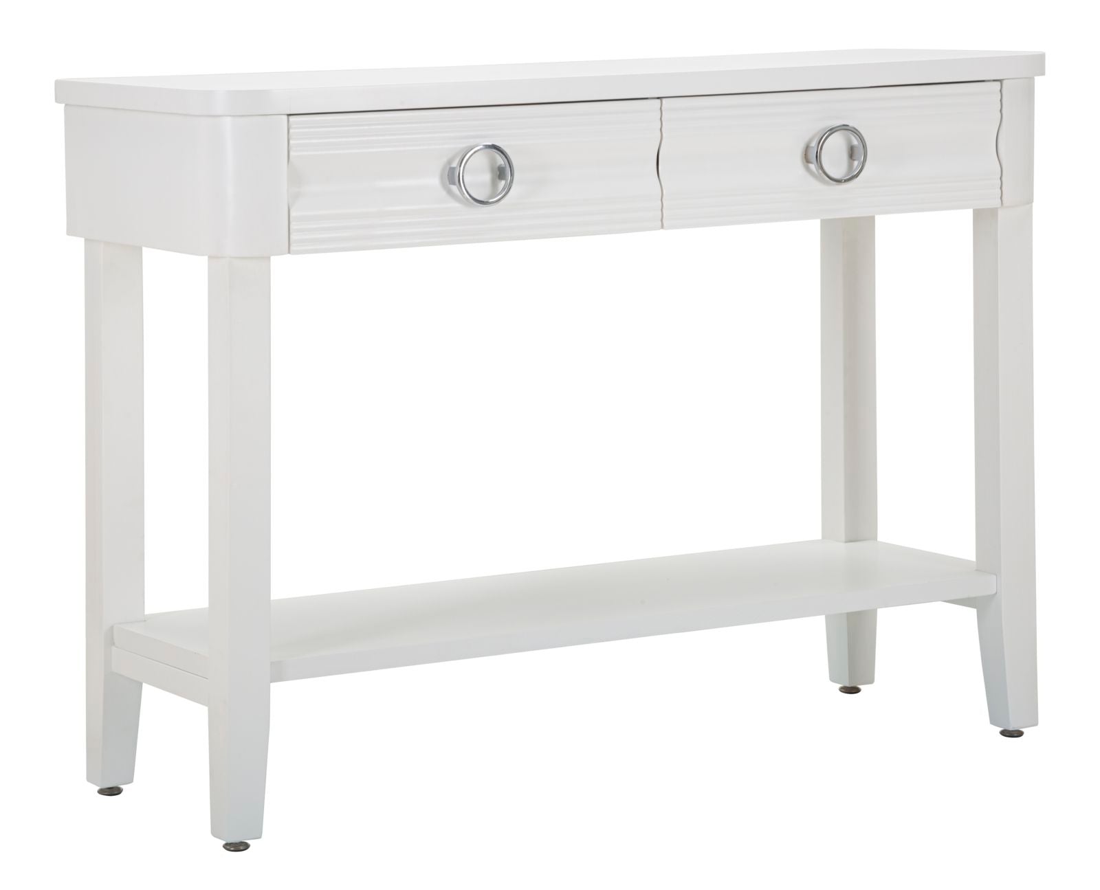 Glam konsolbord i hvid, træ, mdf og metal  -  110x40x82 cm