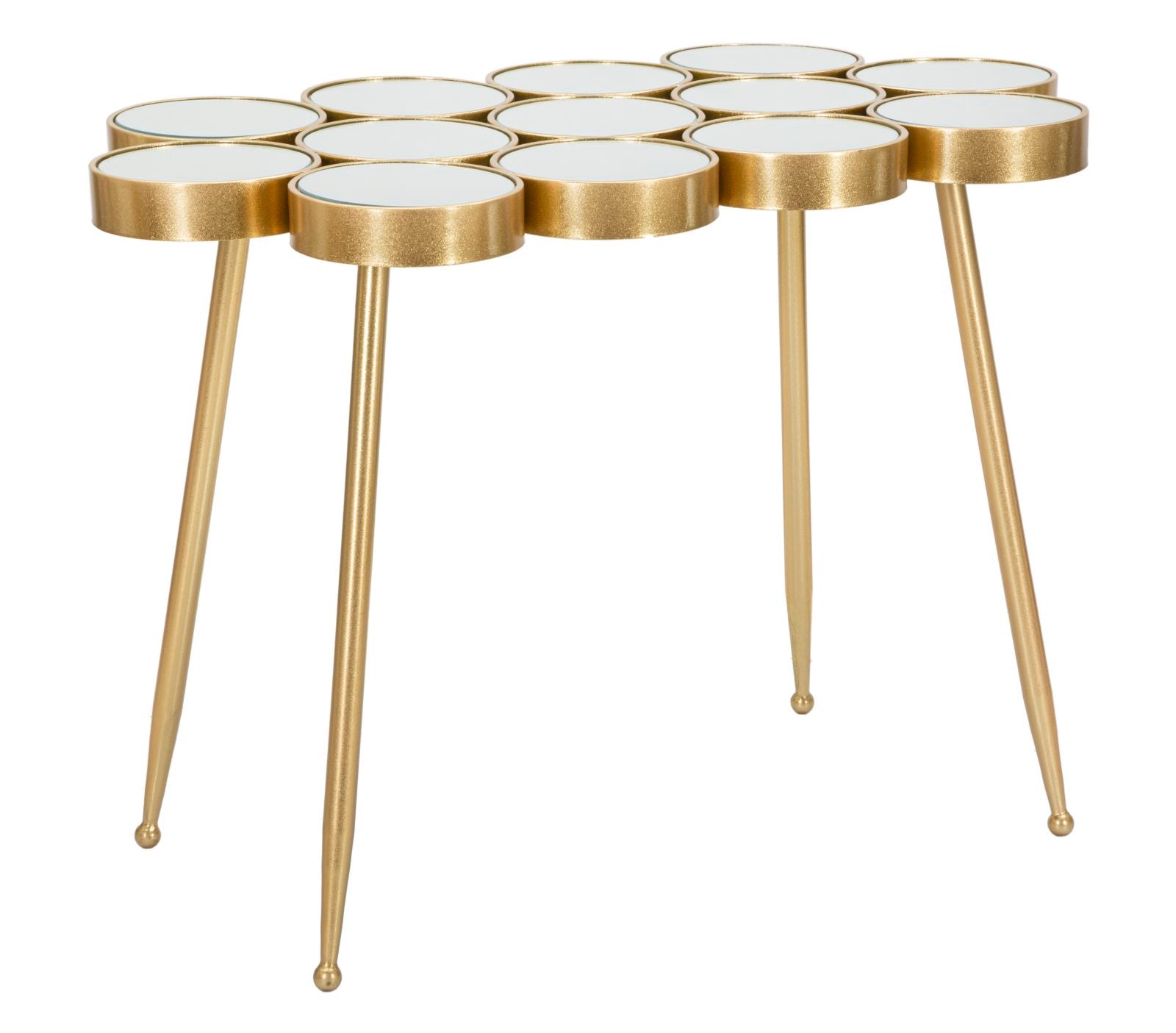 Glam bord i guldfarve, metal og MDF  -  100x55x70 cm