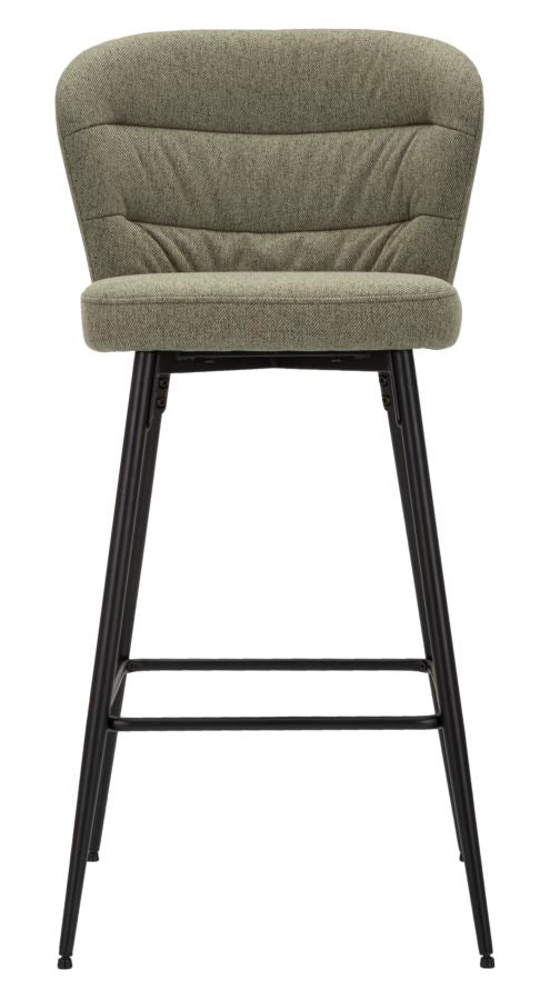 Glam barstole i træ, metal og stof, sæt med 2 styks  -  52x59x108 cm