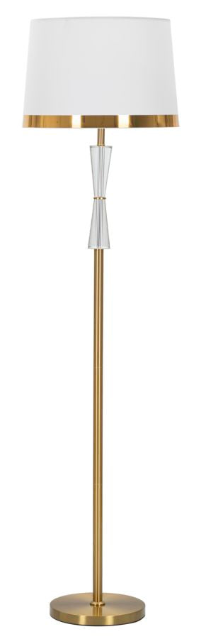 Glam bordlampe i guldfarve, jern, glas og stof  -  40x153 cm