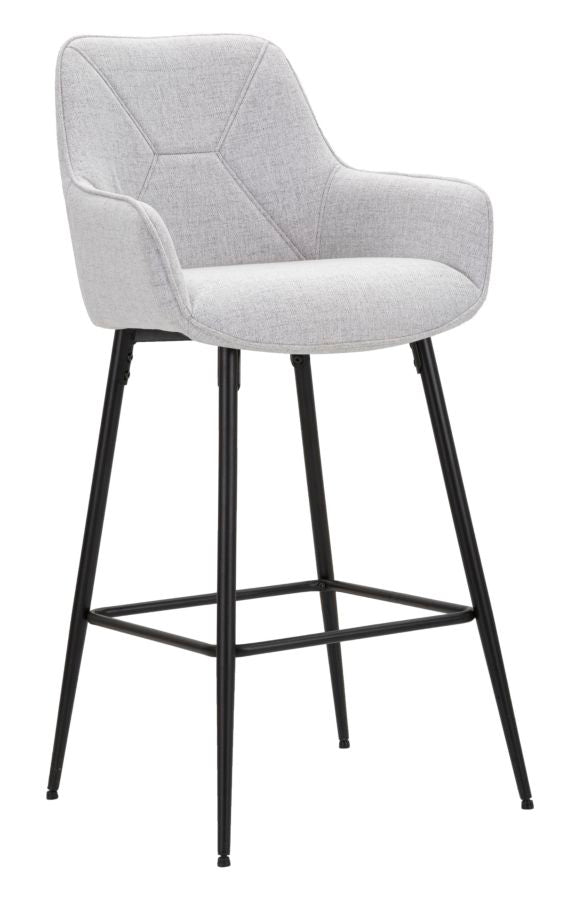 Glam barstol i træ, metal og stof  -  55x55x109 cm